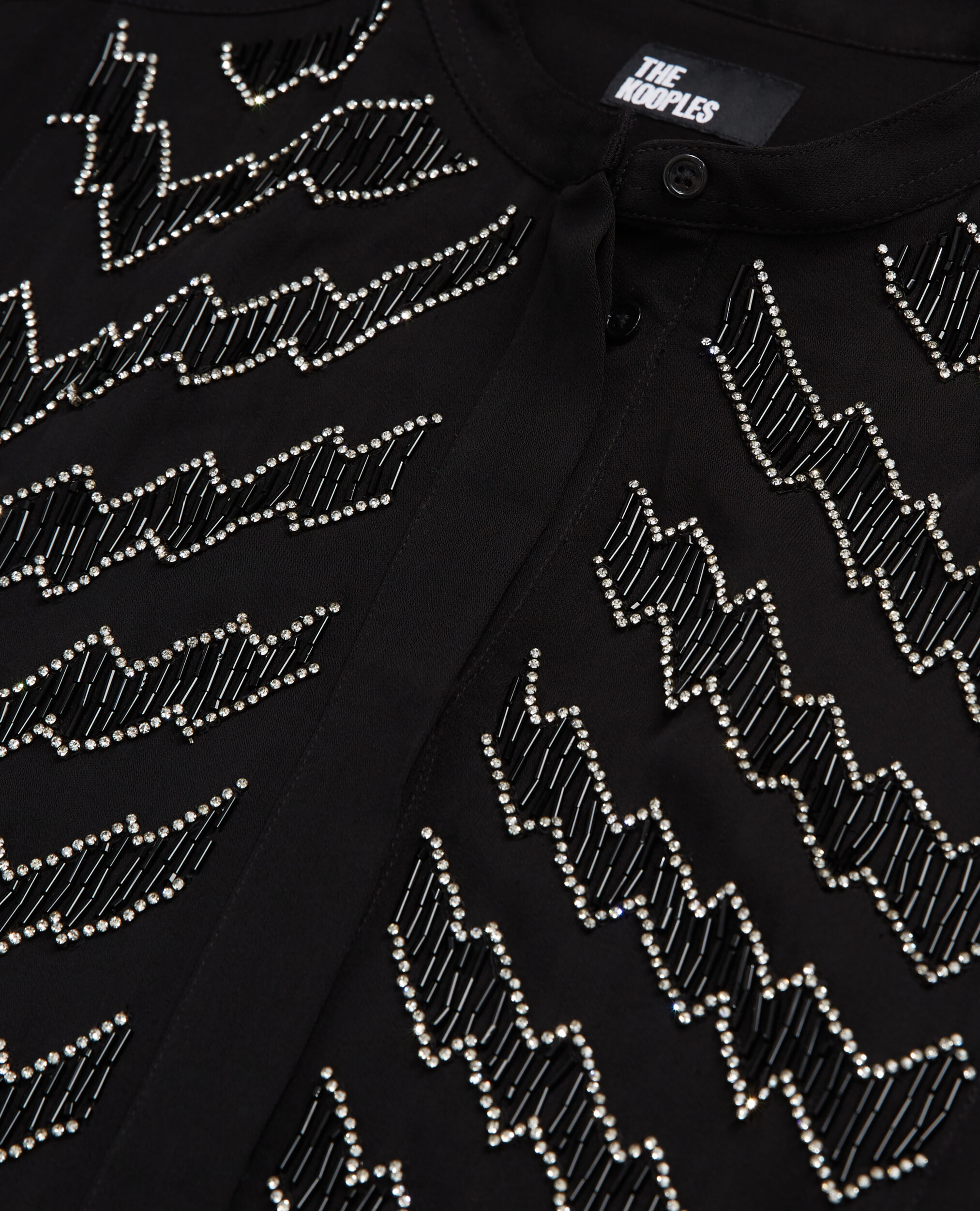Chemise détails perles noire
