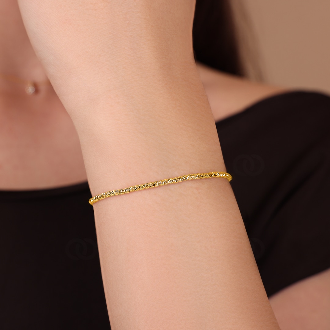 1.9mm Fantasiearmband 750/18 K Gelbgold