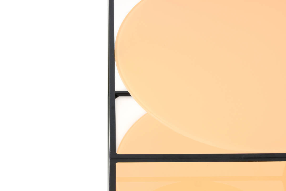 Beistelltisch CODY - orange-schwarz - 50x50 cm