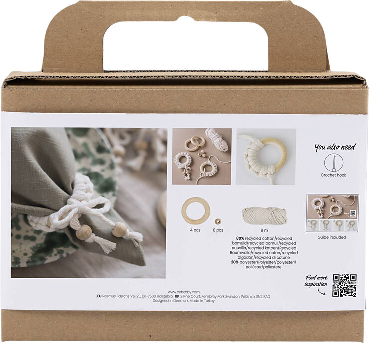 Creativ Company Mini DIY Kit Macramé, Servietring