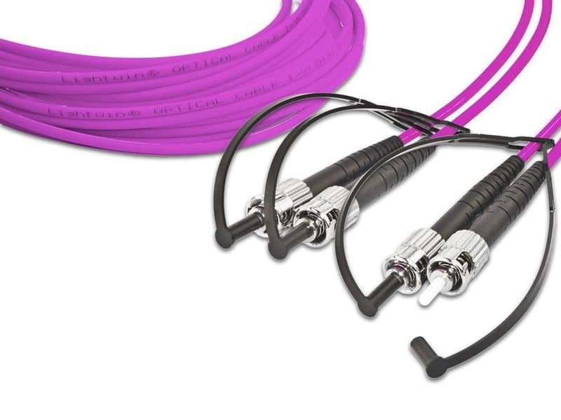 Lightwin LWL-Patchkabel Multimode ST – ST, OM4, Duplex, 3 m Lightwin LWL-Patchkabel ST-ST, Multimode, OM4, 3m