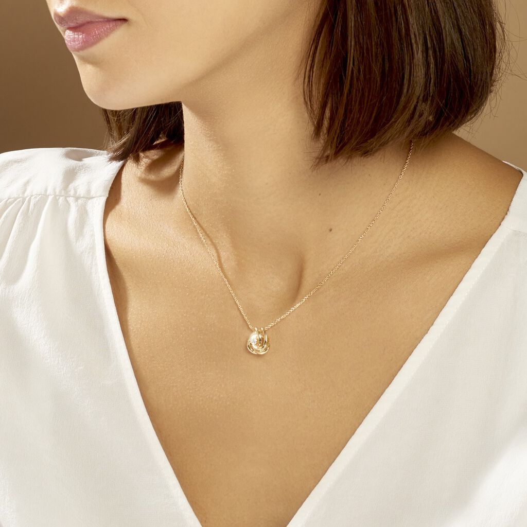 Collier Iwaki Plaqué Or Jaune Oxyde De Zirconium