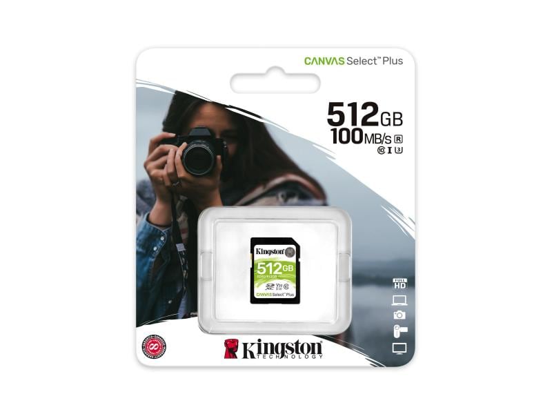 Kingston SDXC-Karte Canvas Select Plus UHS-I 512 GB Speicherkarte, 512 GB, UHS-I, Klasse 10