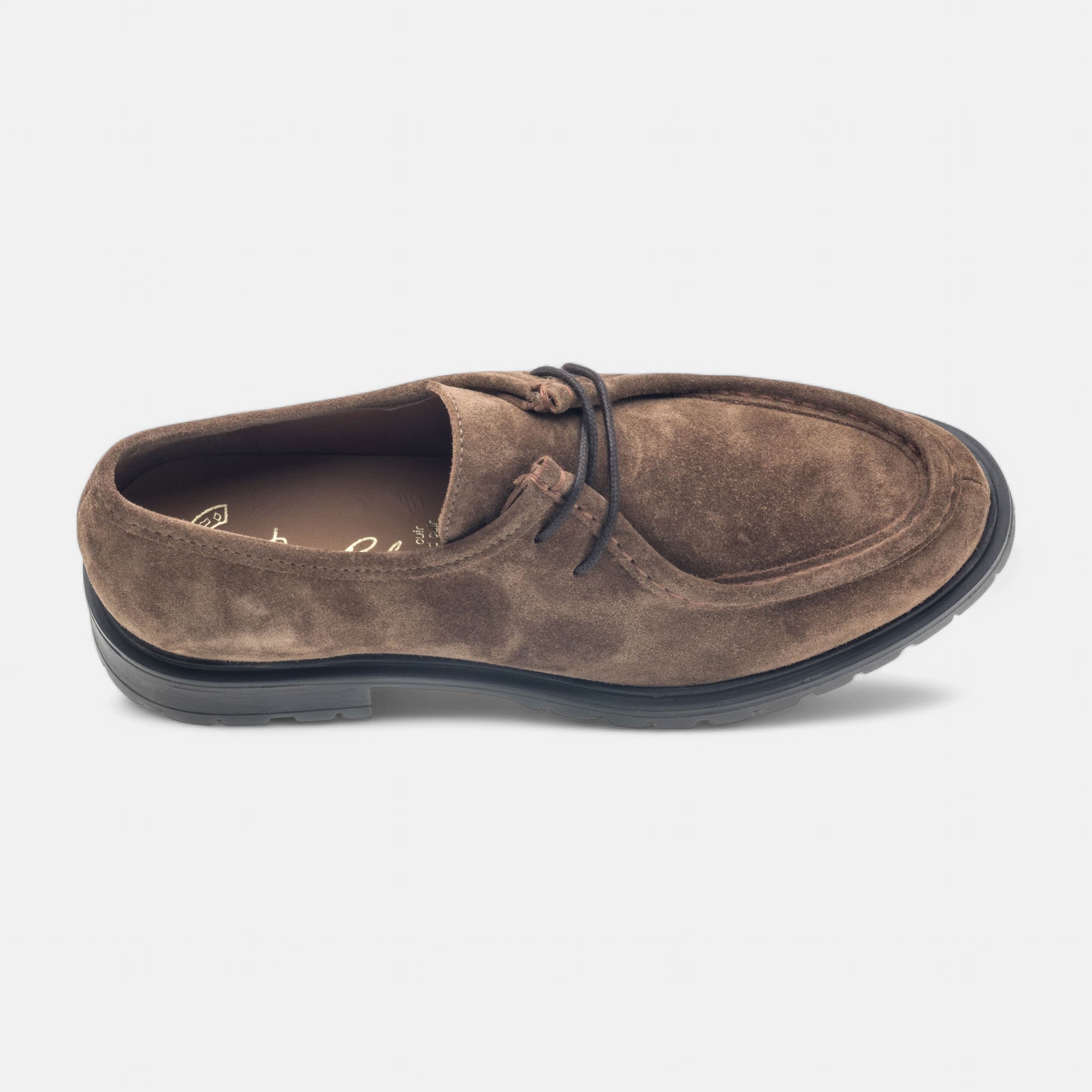 Derbies Femme en cuir taupe