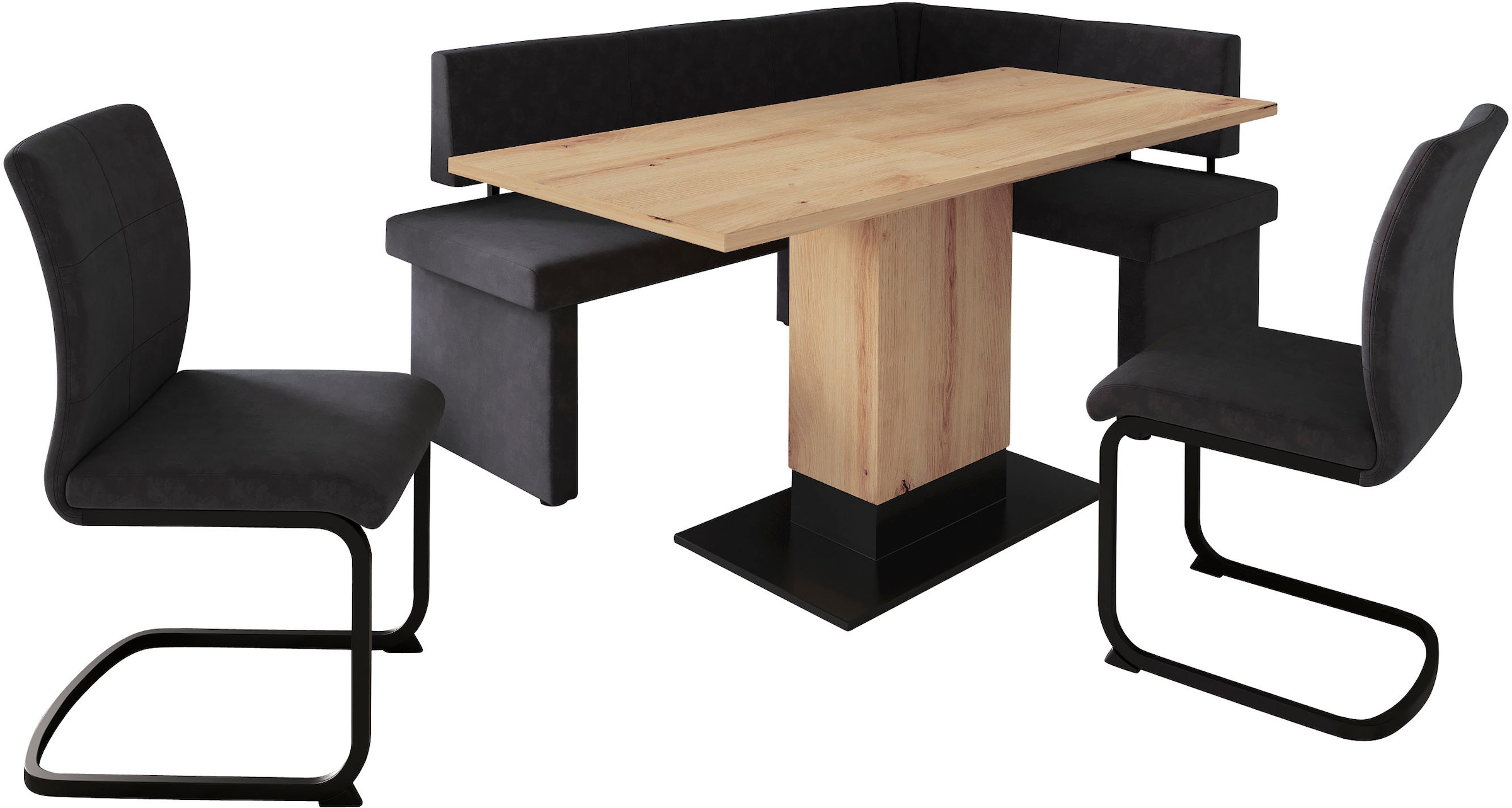 HELA Eckbankgruppe »Pia« Set, 4 Stk. tlg. Esstisch ausziehbar, Bank links/rechts montierbar