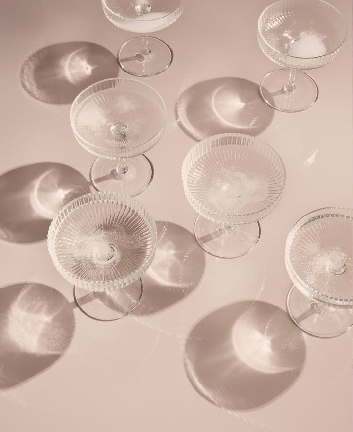 ferm LIVING Ripple 2 stk. champagneglas Clear