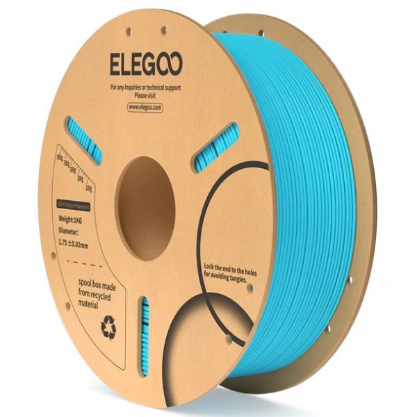 Elegoo Filamento de Impressão 3D PLA 1,75mm 1Kg (Azul Céu) - PLAELG-SKYBLUE
