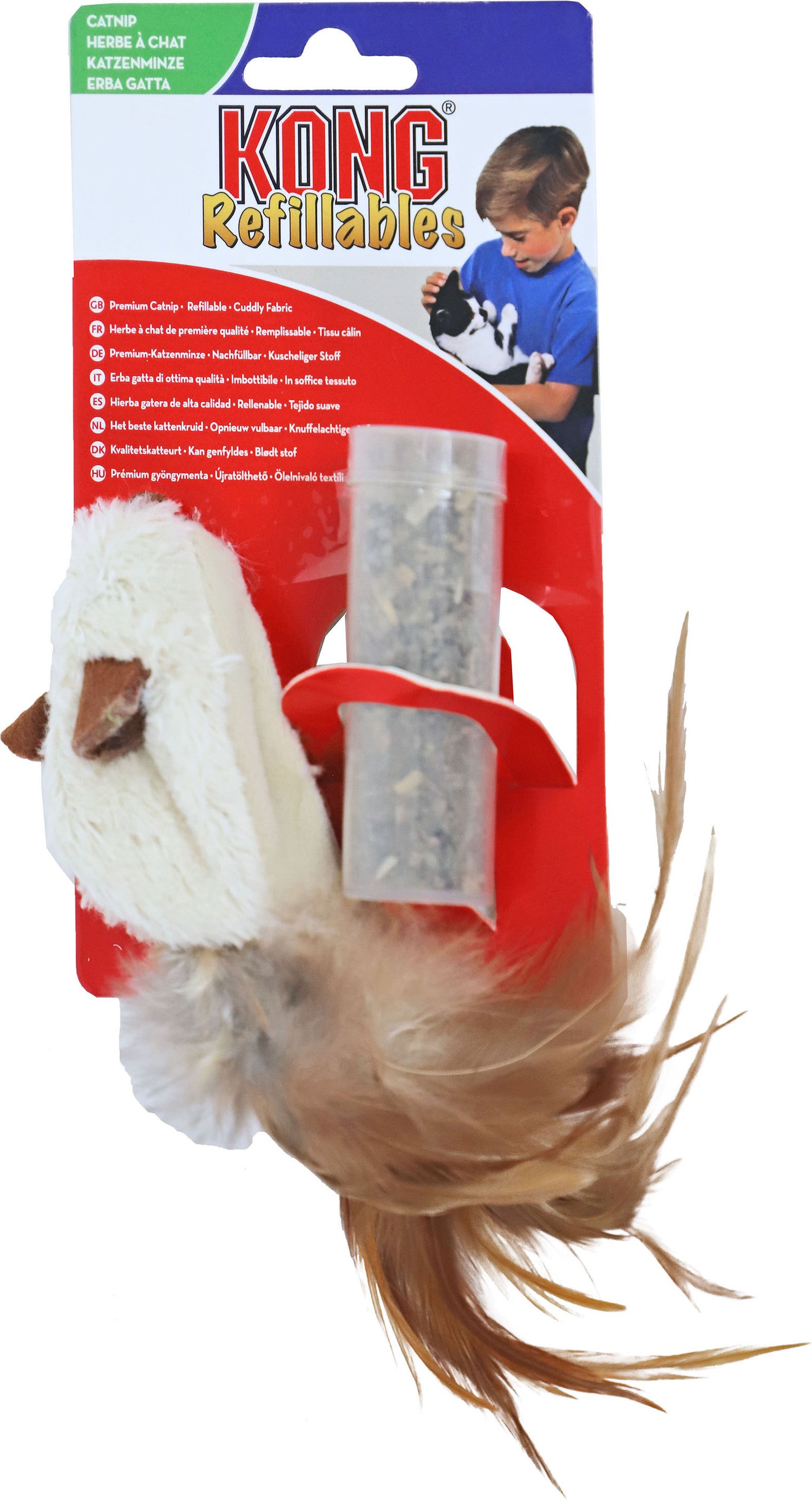 Kong kattenspeelgoed Refillables muis beige 9,5 x 3,8 x 21,6