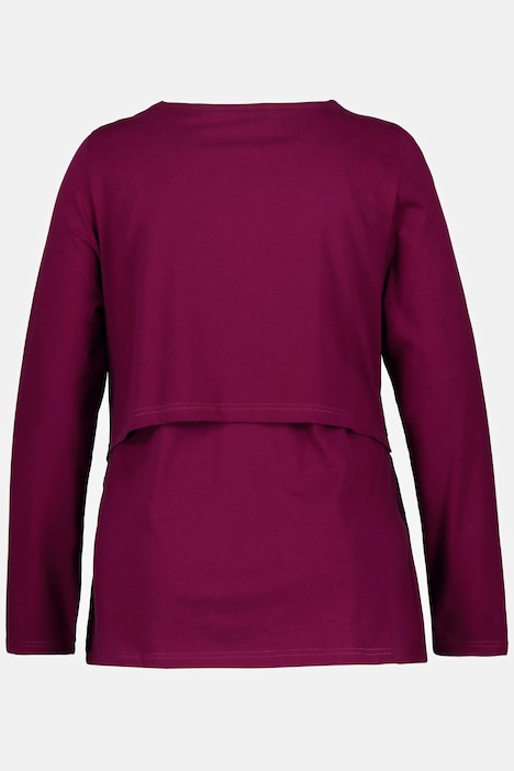 Bellieva-Shirt, elastische Raffungen, 3/4-Arm, GOTS