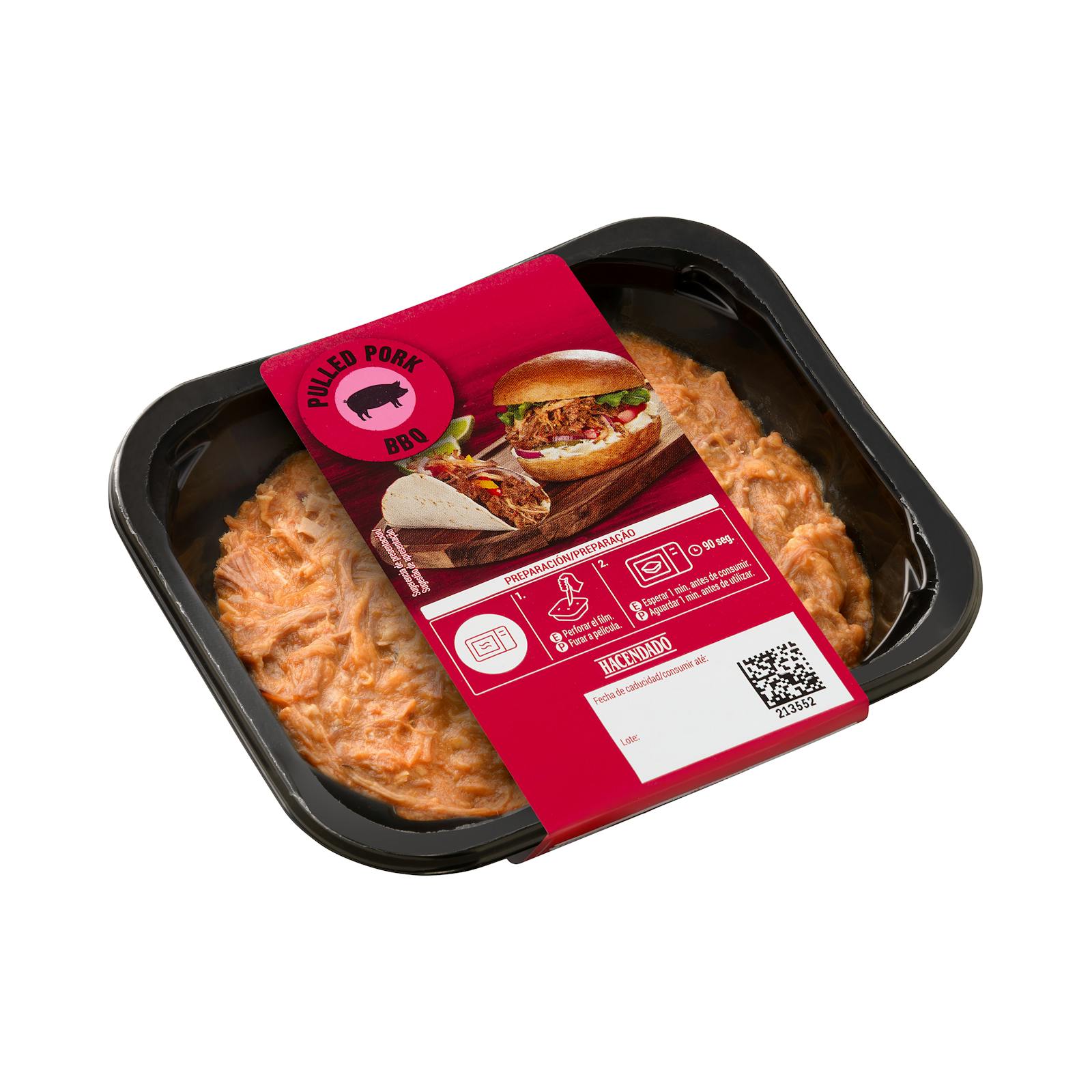 Porc effiloché Hacendado au goût de barbecue