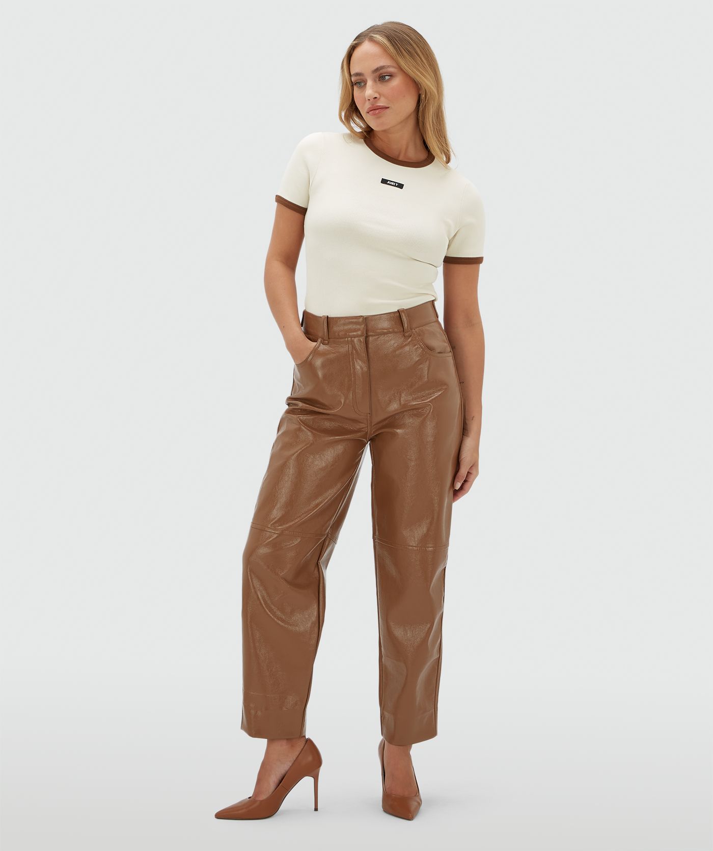 JV-CODY slim fit T-shirt met logo - cloud white