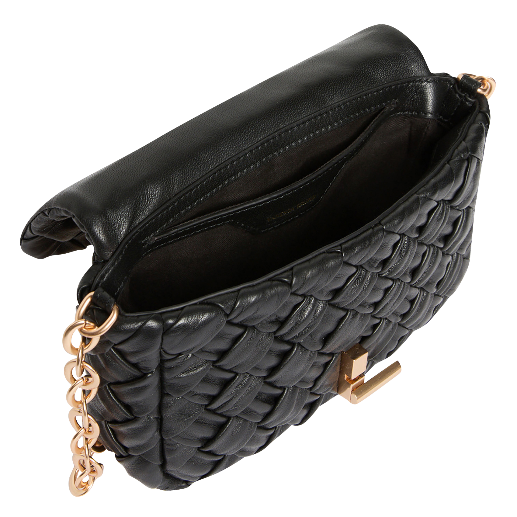 NANO MOON - Sac bandoulière en cuir tressé | Noir