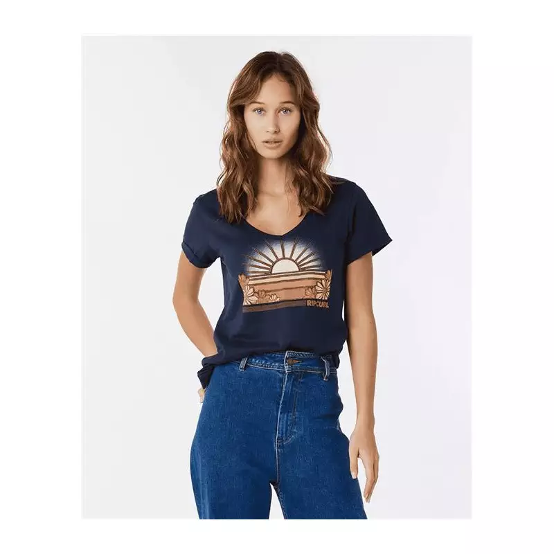 Teeshirt femme RIPCURL V Standard Tee Navy