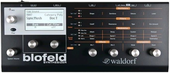 Waldorf - Blofeld - Synthesizer - Zwart - Aluminium - 1000 Klanken