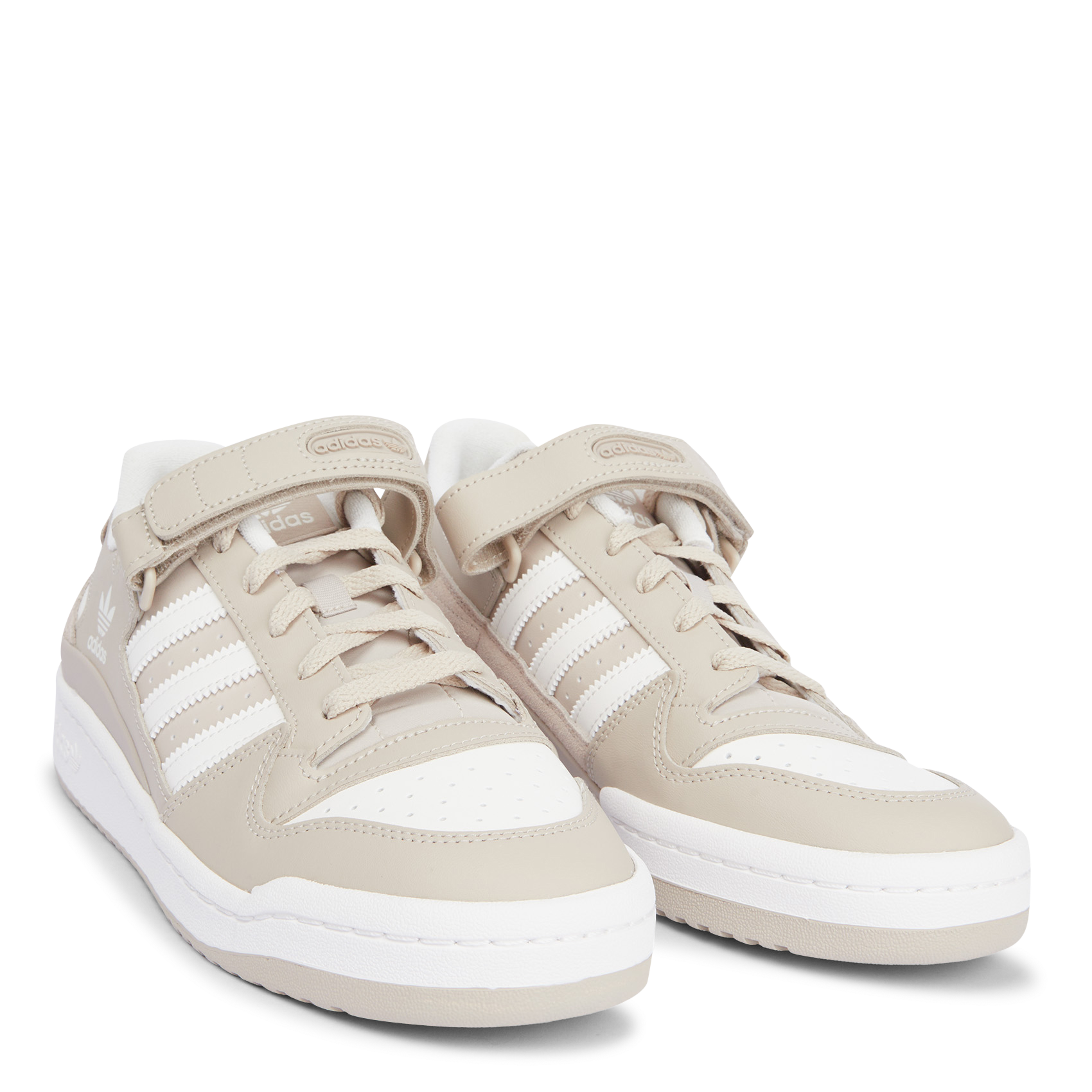 FORUM LOW - Basket basse avec détail scratch en cuir | Beige