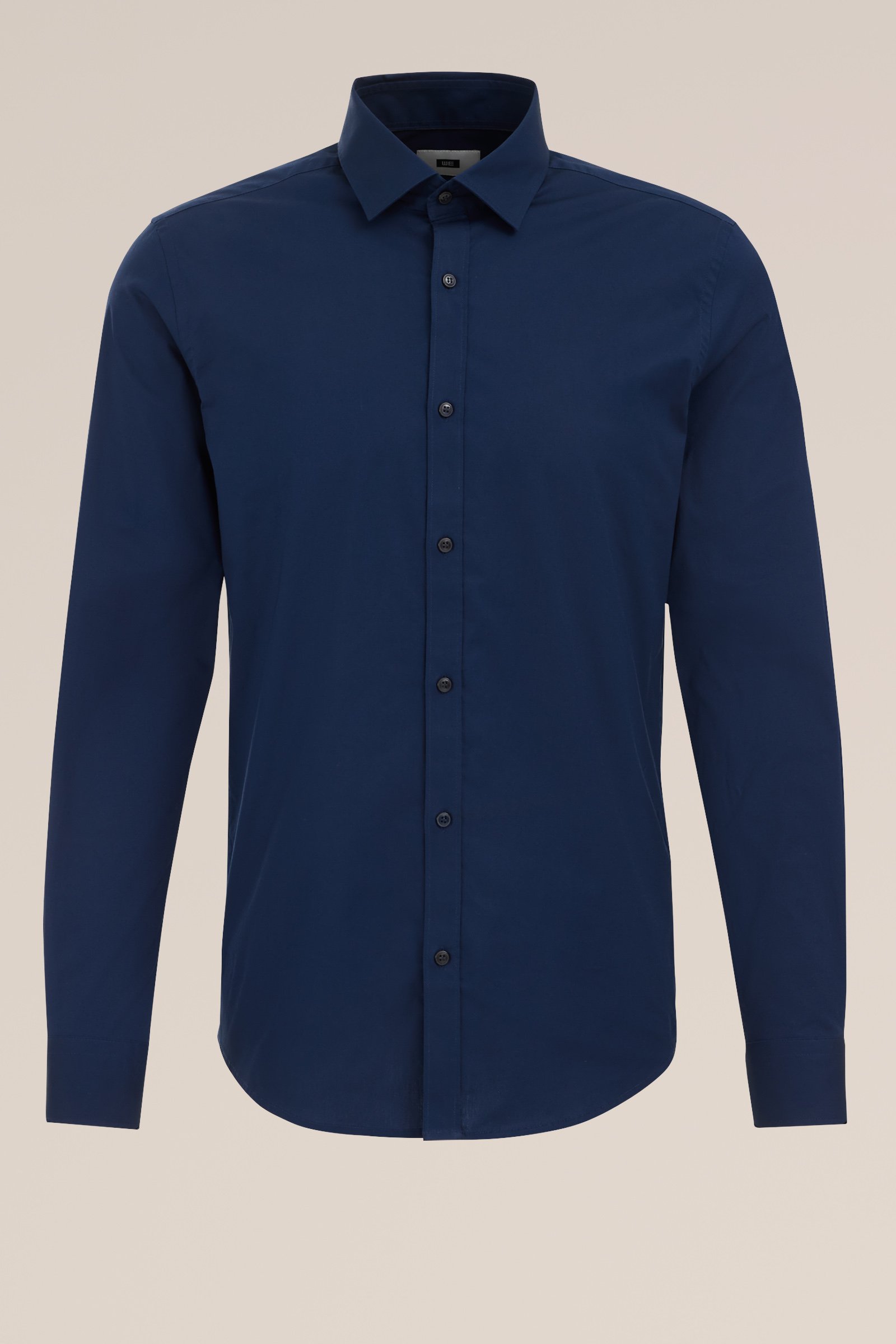 anti-odour overhemd met stretch Fundamentals Marineblauw