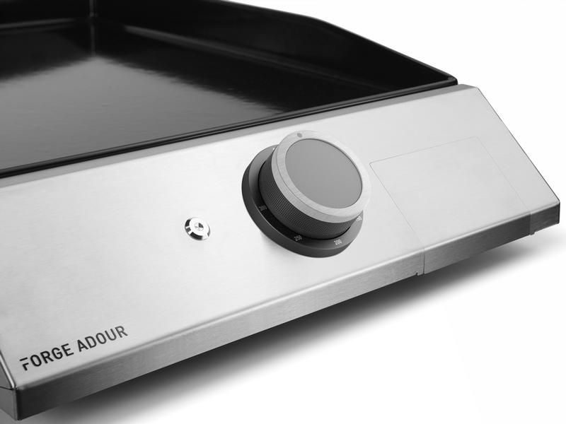 Forge Adour Elektrogrill Plancha Domestic, Inox Elektrischer Grill mit emailliertem Rost