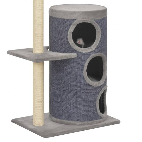 Arranhador para gatos com hastes de sisal, cinza