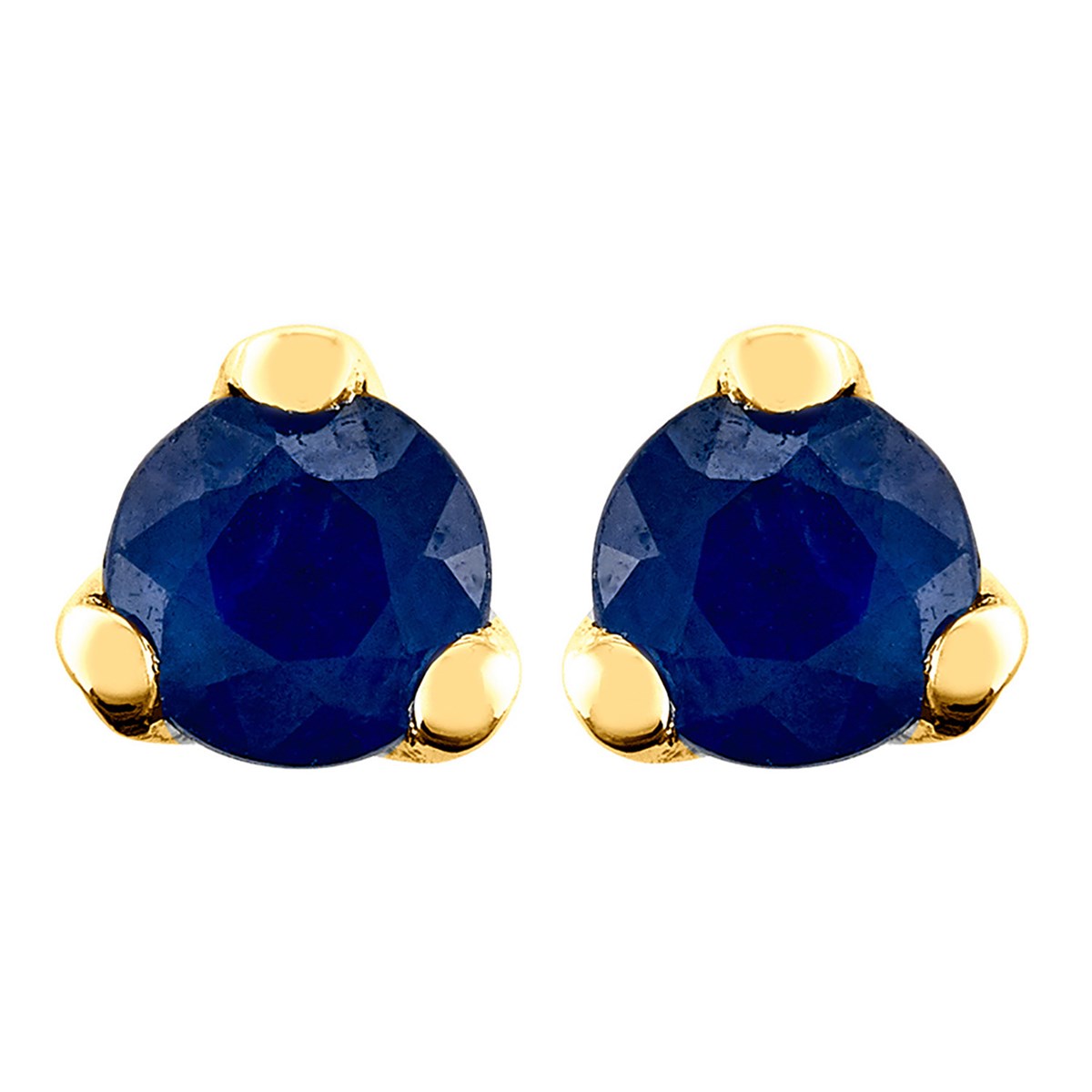Boucles d'oreilles puces saphir or jaune 18 carats3 mm