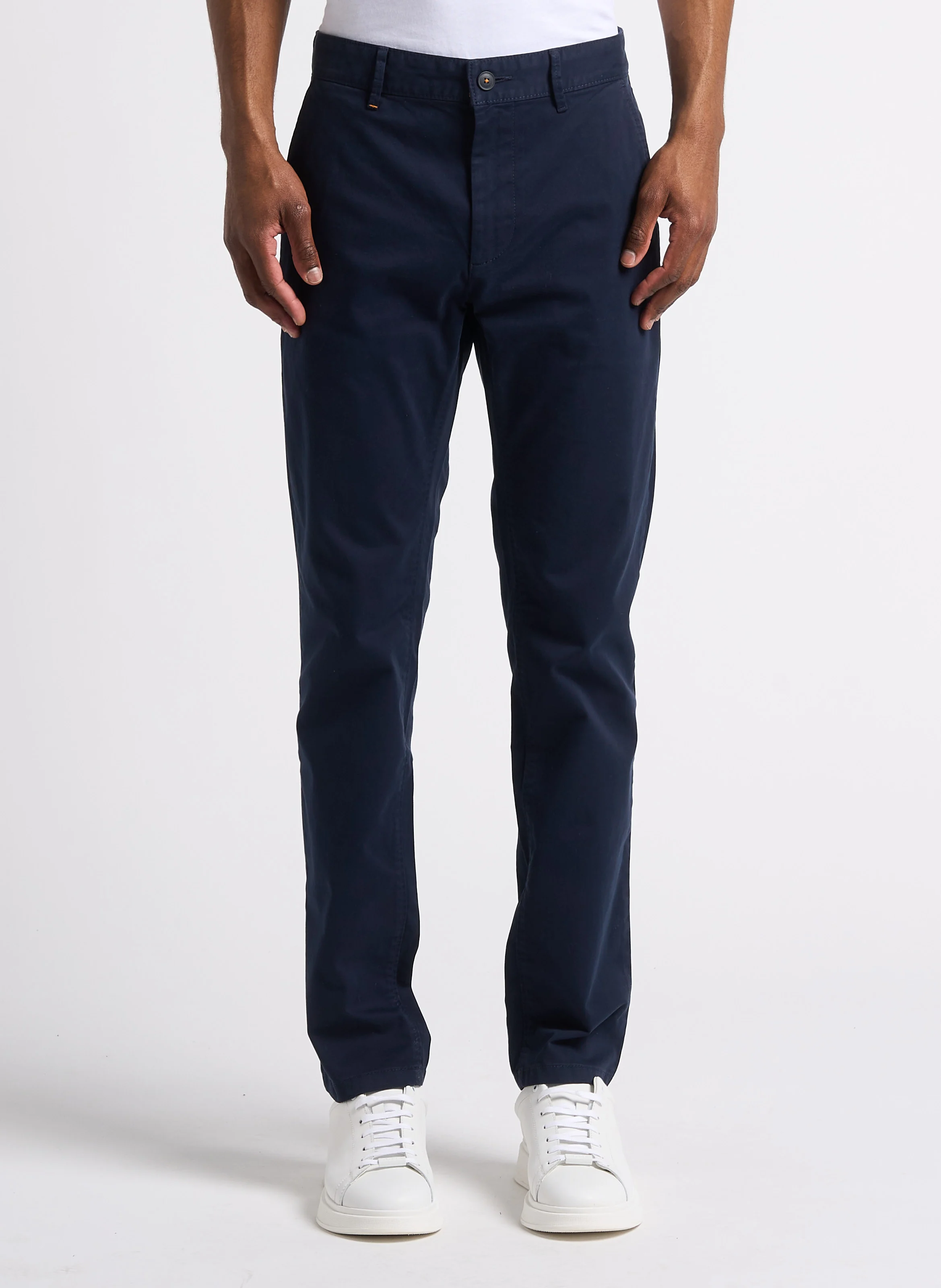 Pantalon chino en coton stretch | Bleu