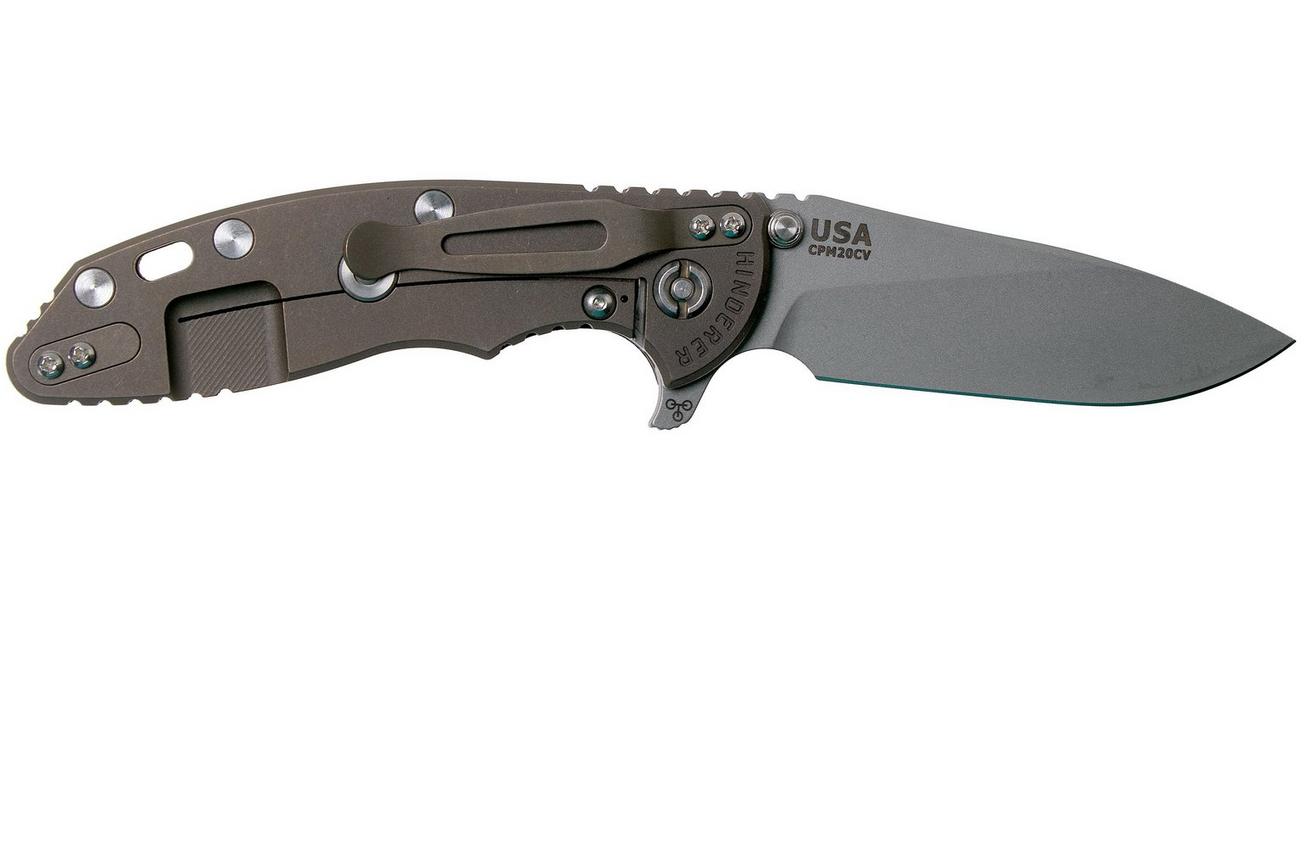 Rick Hinderer XM18 3,5” 20CV Slicer, Battle Bronze, Black G10 zakmes