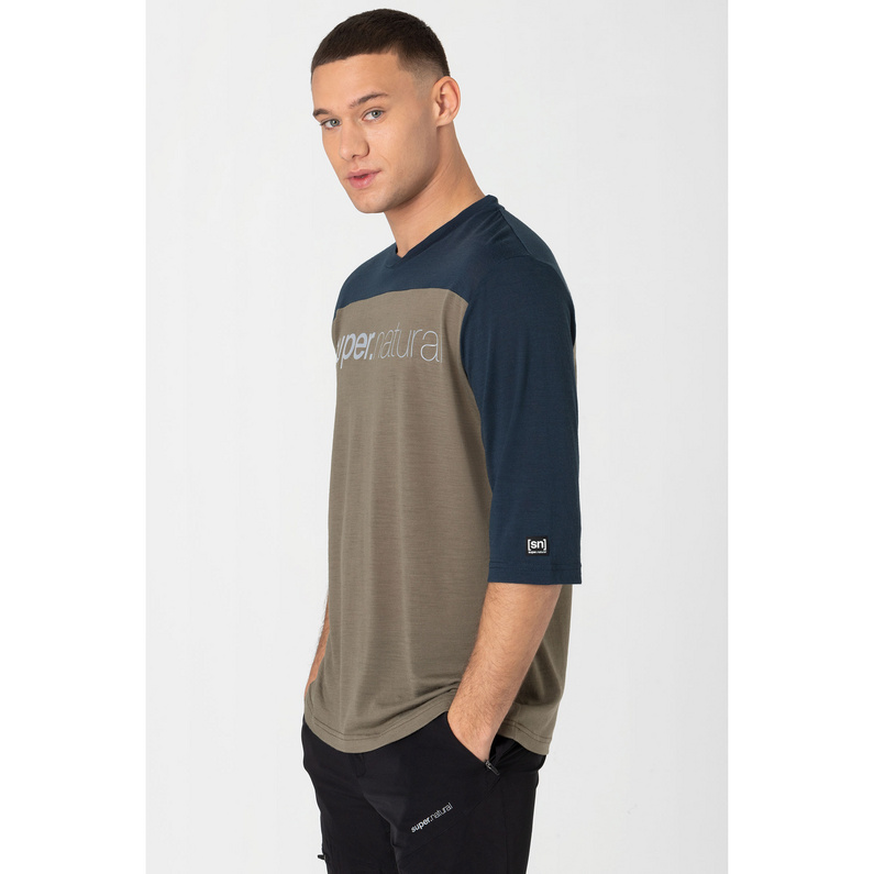 Super.Natural Herren Contrast 3/4 T-Shirt