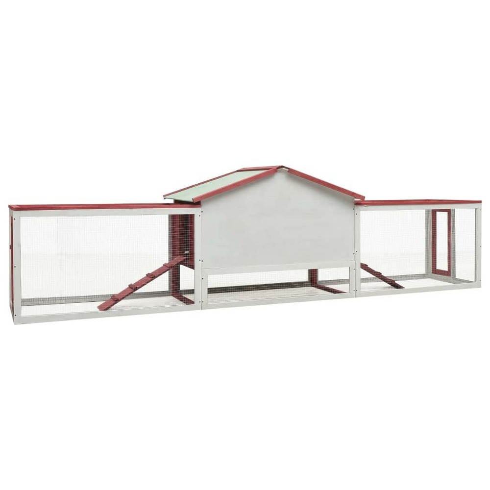 Clapier 303 x 60 x 86 cm pin massif et sapin rouge