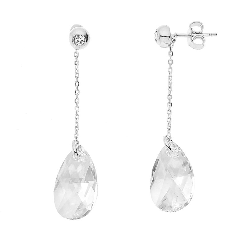 Boucles d'Oreilles - Gouttes cristal - Argent 925