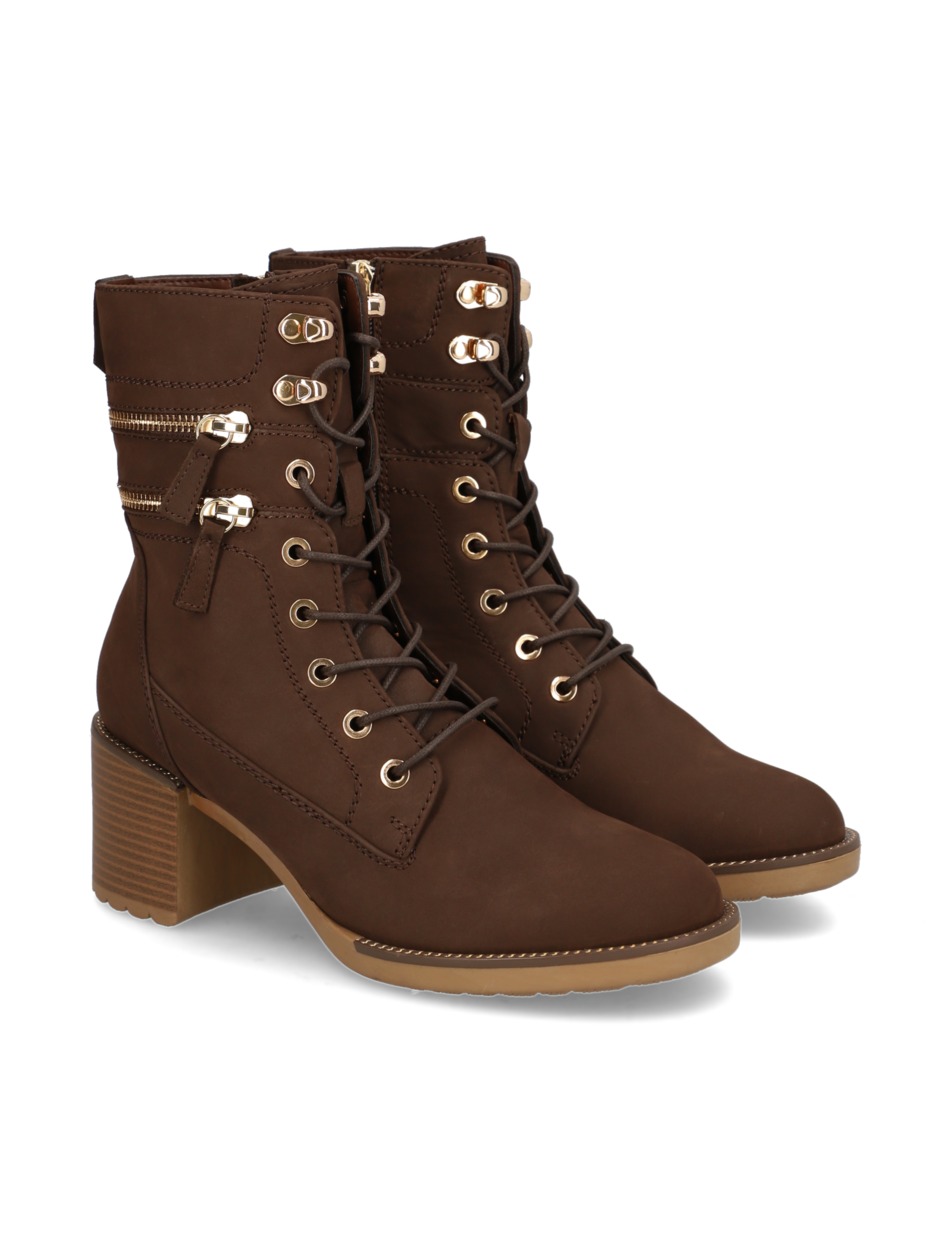 Nubukleder Schnürstiefelette