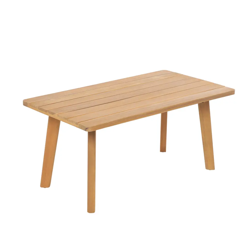 Rieten en massief houten tuinset in roze