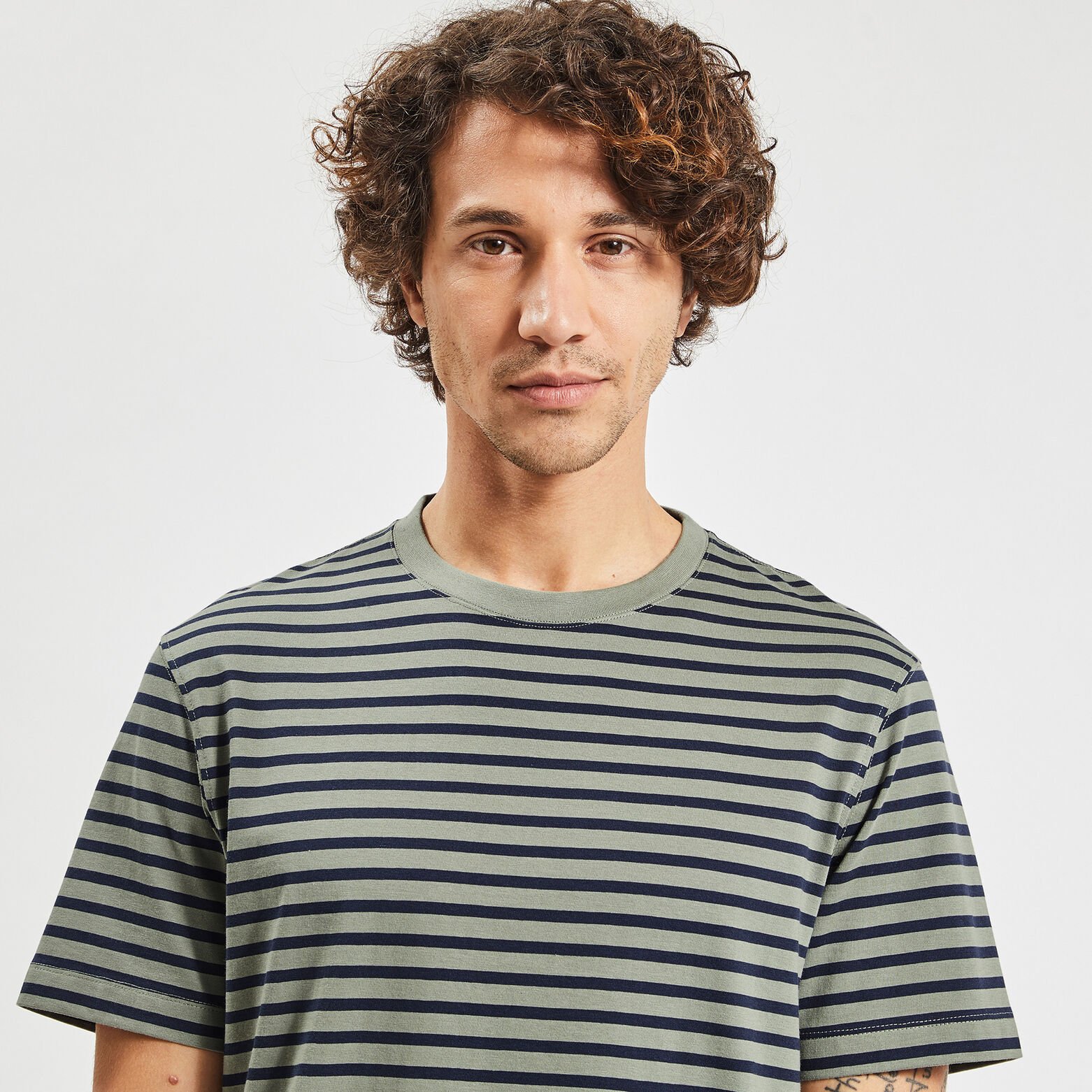 Tee shirt marinière 'le parfait by JULES' Vert kaki