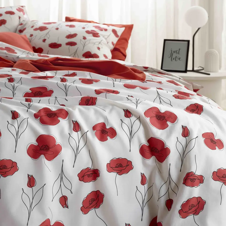 Moodit Dekbedovertrek Odil Papaver - Tweepersoons - 200 x 220 cm - Katoen