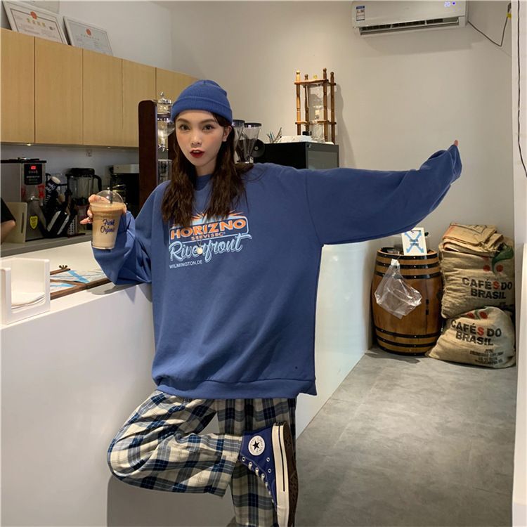 Whoosh - Geruite wijde broek / Sweatshirt met print