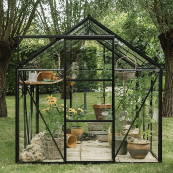Royal Well Kate III kweekkas aluminium zwart 6,0 m²
