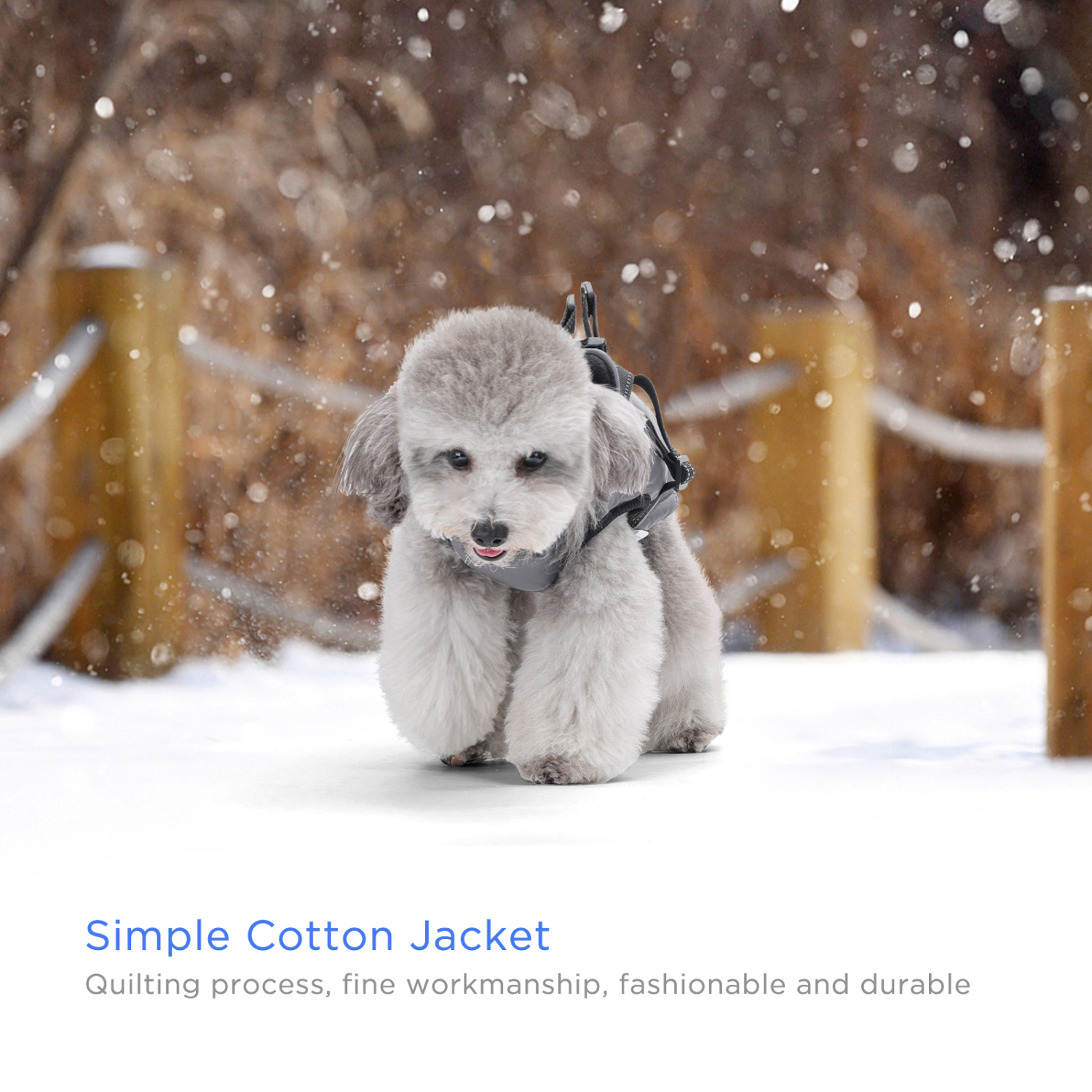 Nobleza - Casaco para Cães, Jaqueta de Inverno Quente para Cães, À Prova de Vento, Impermeável, Colete 2 em 1 para Animais de Estimação com Arnês de Argola em D