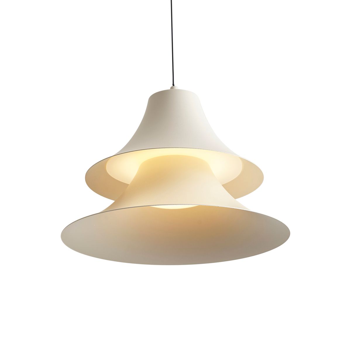 Hanglamp zwart met beige incl. LED 3-staps dimbaar 3-lichts easylift - Witch