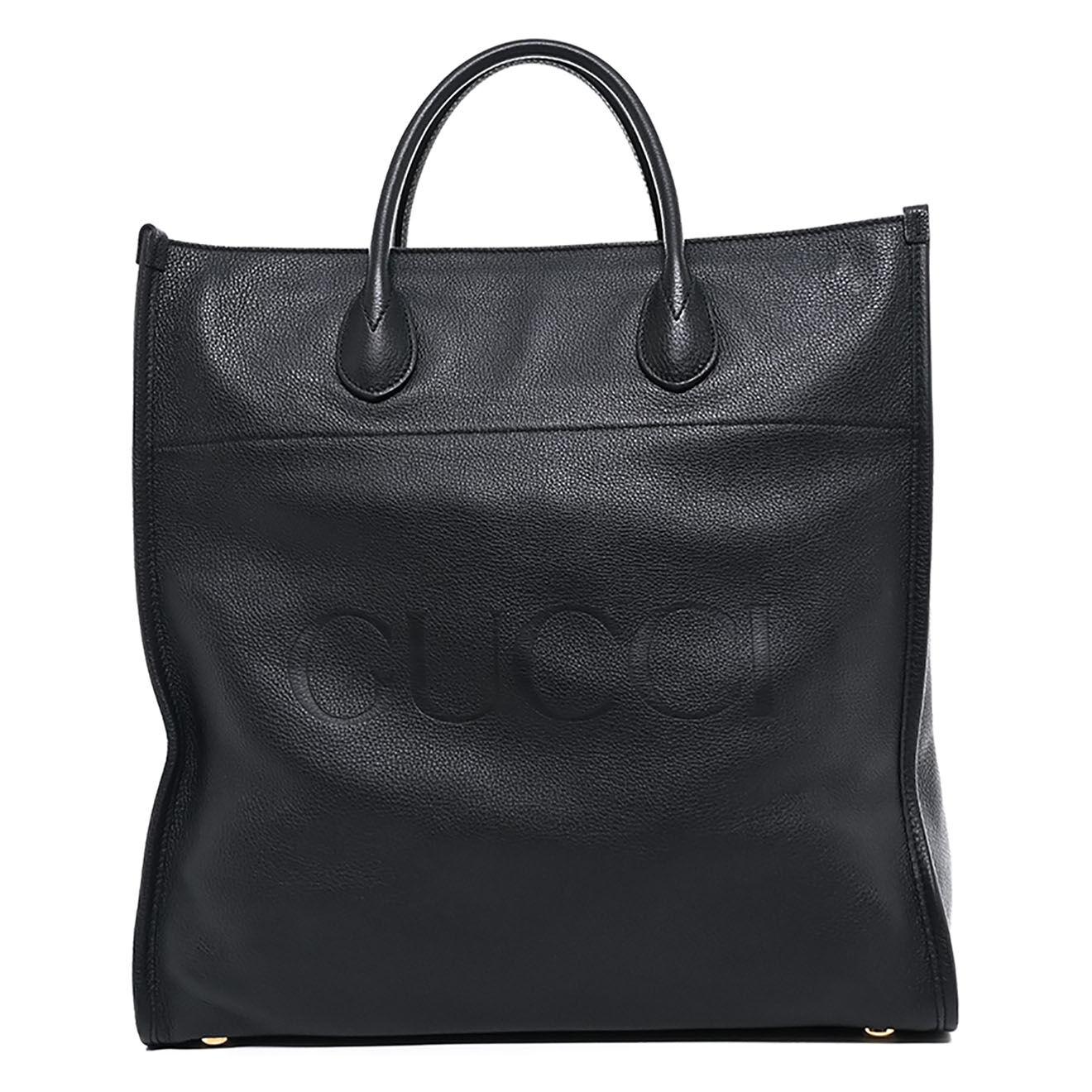 Gucci Sac cabas en Cuir grainé noir - Très bon état - L.36 cm