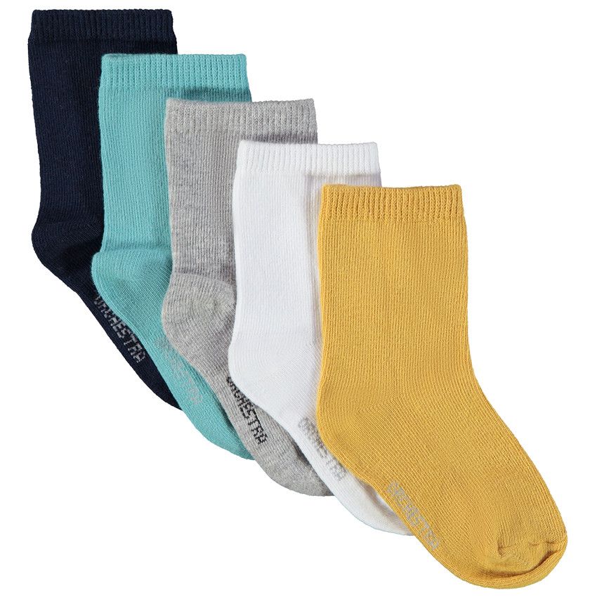 Lot de 5 paires de chaussettes unies pour bébé garçon - Gris chiné