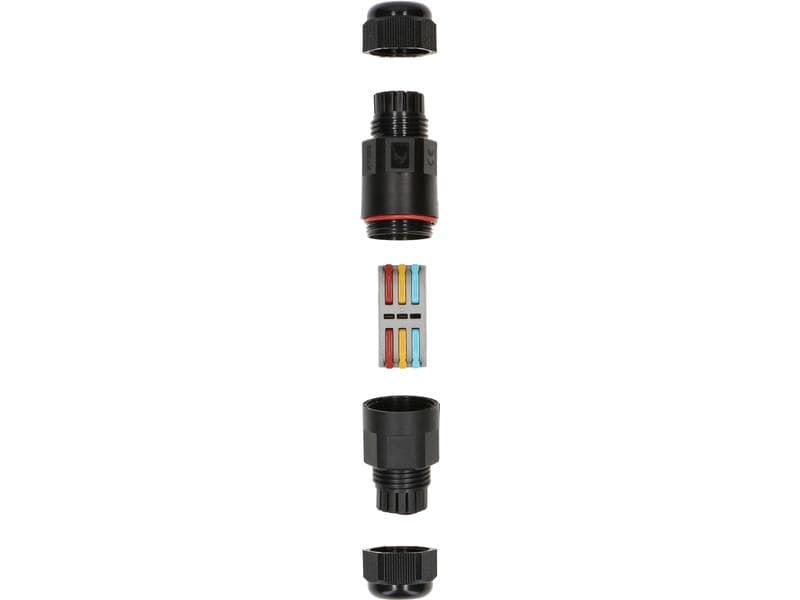 Max Hauri Kabelverbinder IP68 3-polig, 16A / 250 V Schwarzer 3-poliger Kabelsteckverbinder