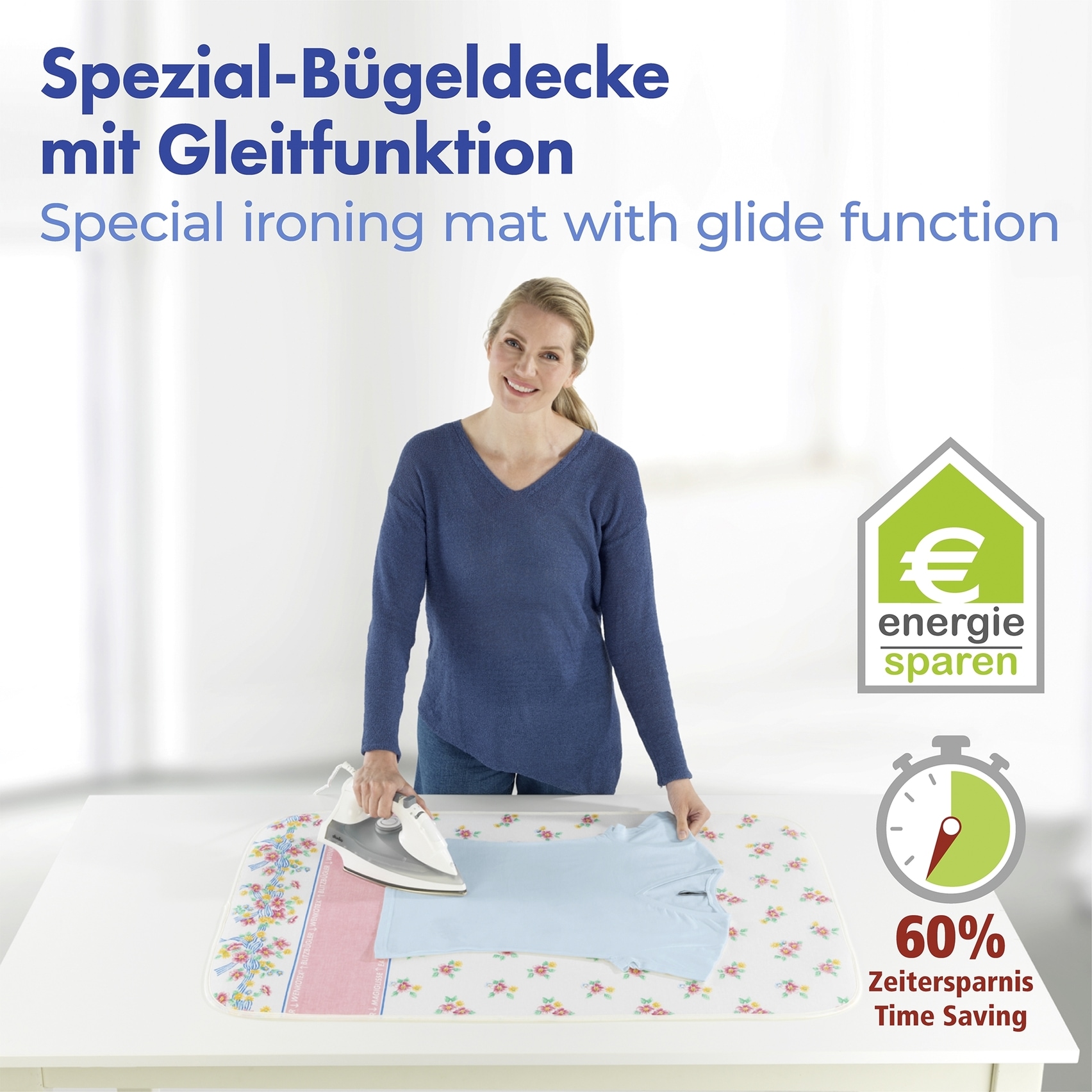 Maximex Bügeltuch »Modell Blütenpracht« Bügelunterlage für den Tisch, Baumwolle, mit Blitzbüglerzone