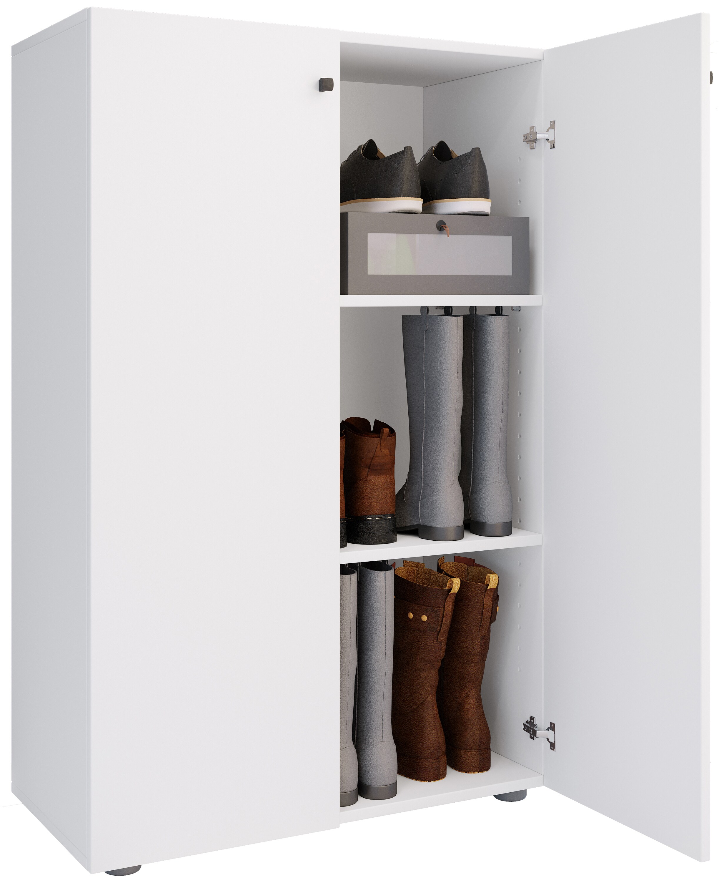 VCM XL Holz Großer Schuhschrank Schuhregal Groß Stiefel Dielenmöbel Lona 3 Fächer
