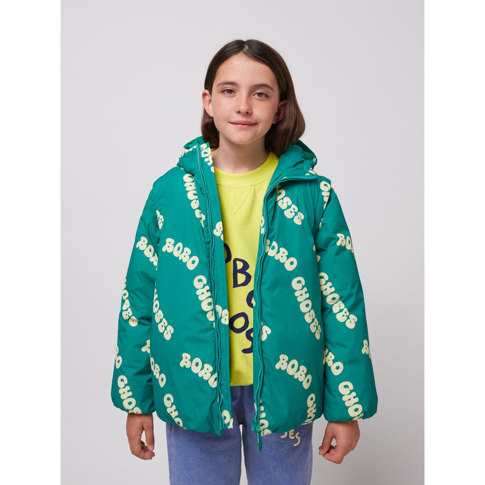 Køb Bobo Choses Green Wavy Bobo Choses All Over Lys Vatteret Anorak