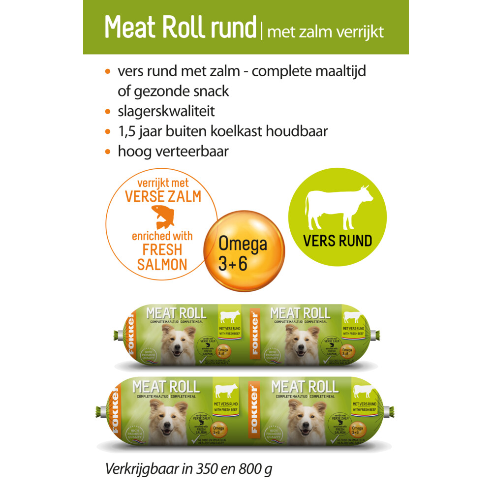 14x Fokker Meat Roll Rund - Zalm350 gr