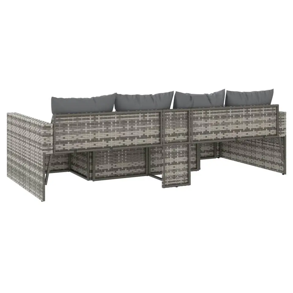 vidaXL - Loungeset - Grijs - Poly rattan - 2 stuks -Met kussens