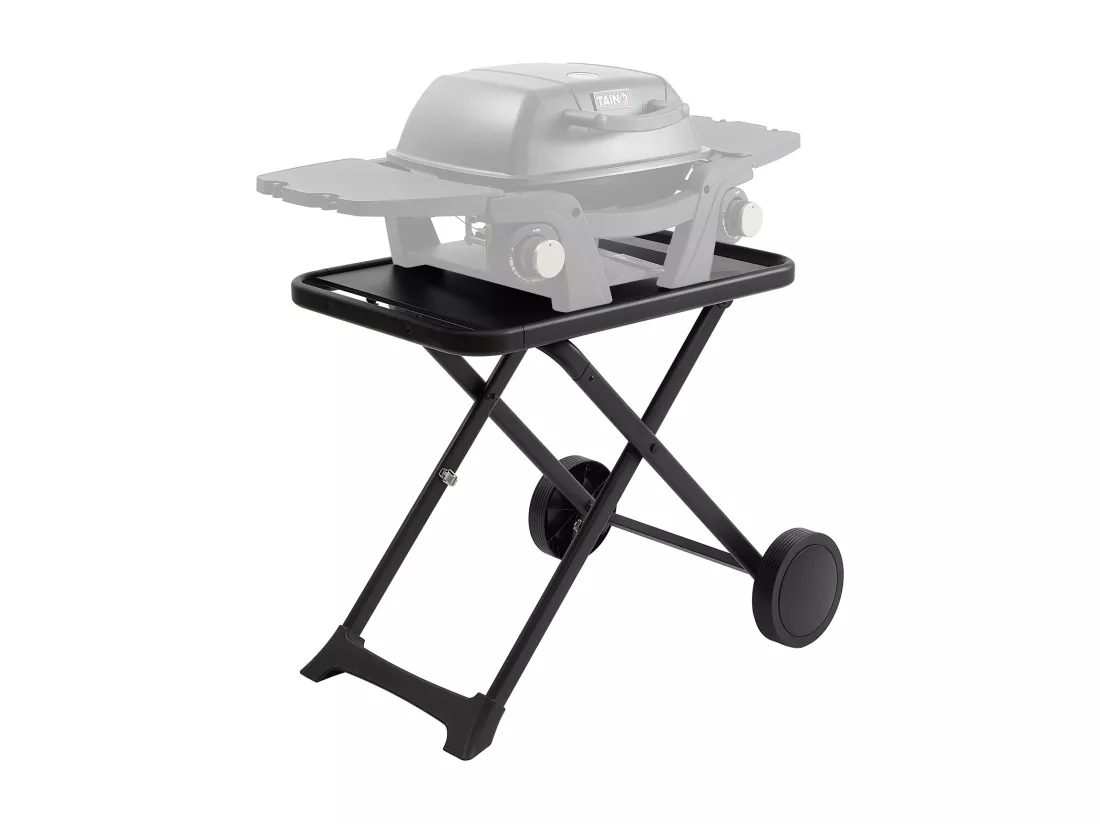 chariot support pour barbecue pliable avec roulettes