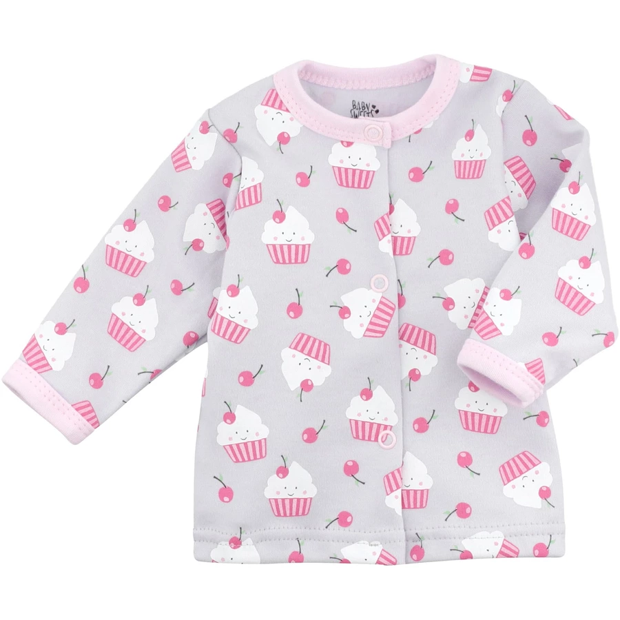 Baby Sweets 3tlg Set Strampler + Shirt + Mütze Little Cupcake grau rosa