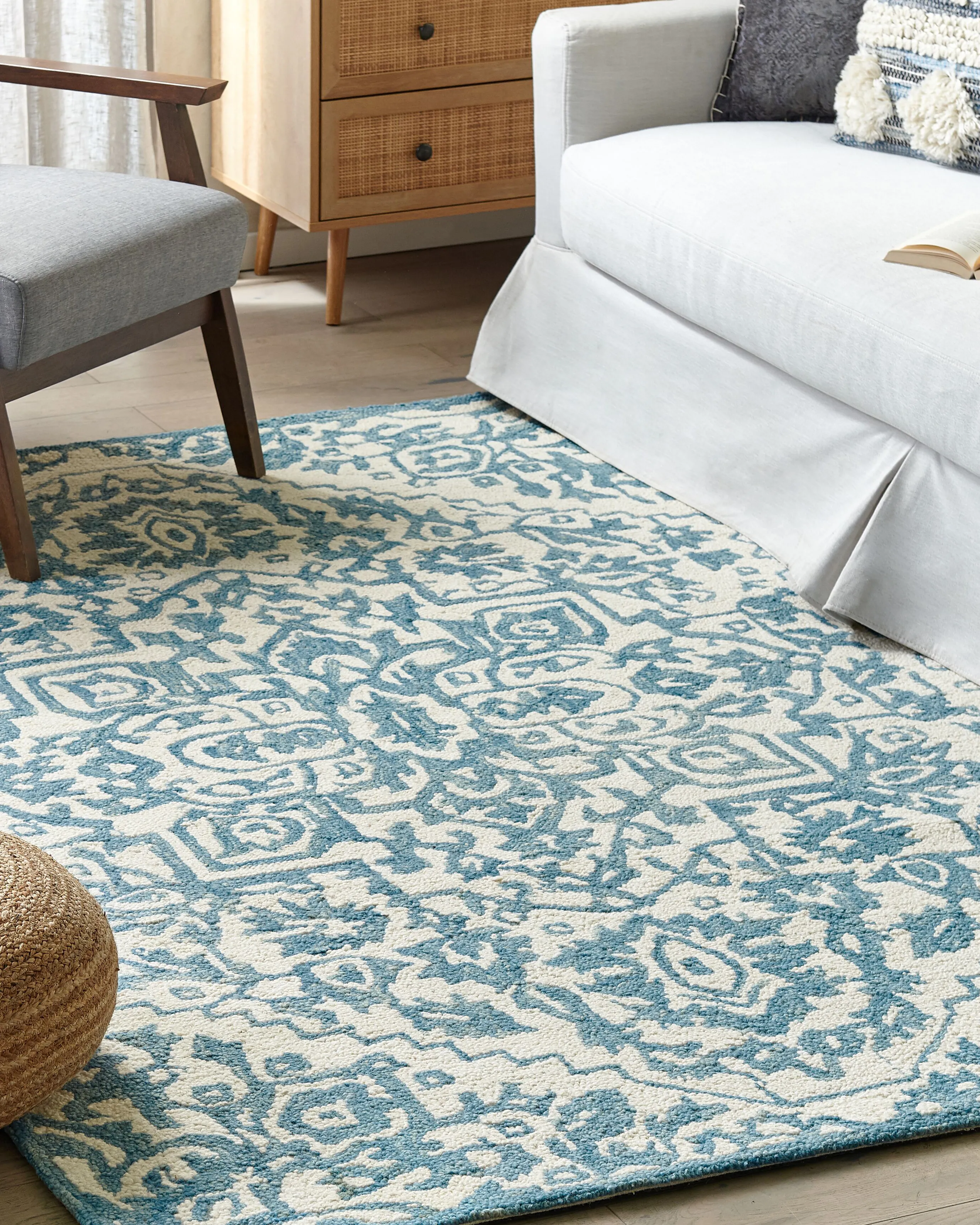 Vloerkleed AHMETLI Blauw 160 x 230 cm Wol