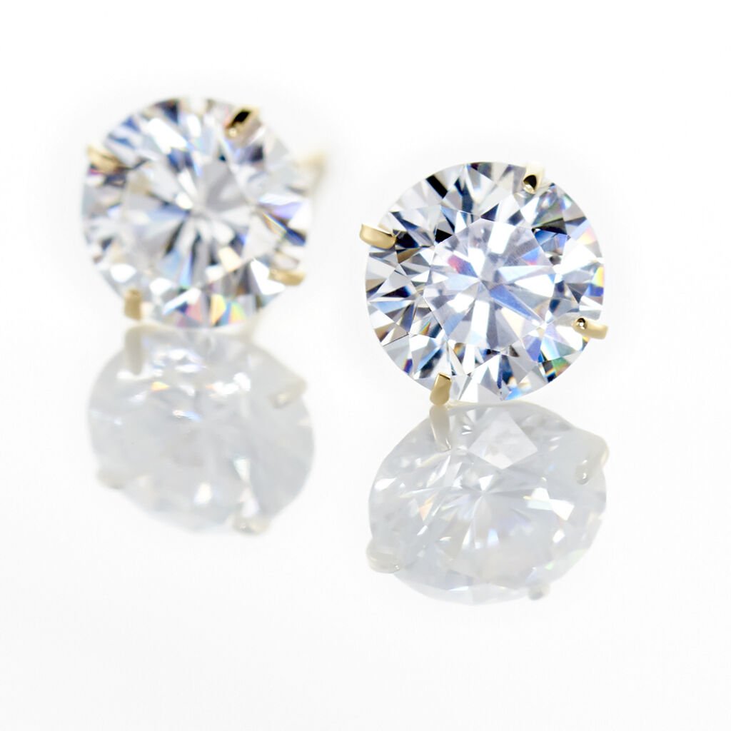 Boucles D'oreilles Puces Or Jaune Katherina Oxyde De Zirconium