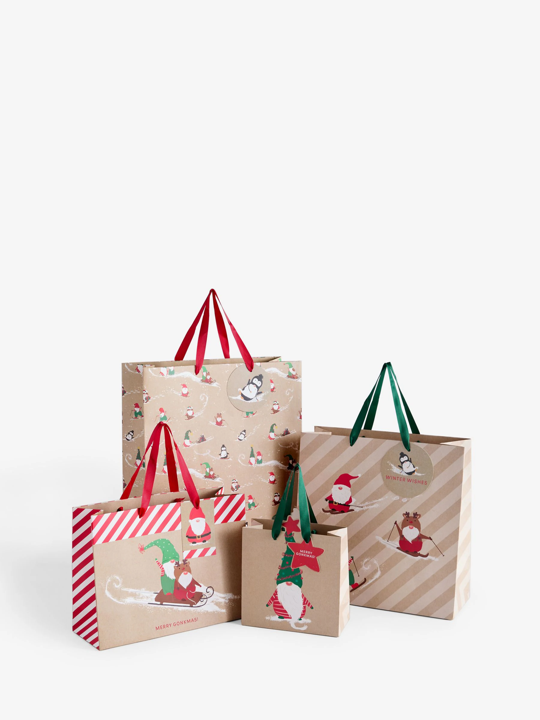 Cadeautassen met kerstmis-print