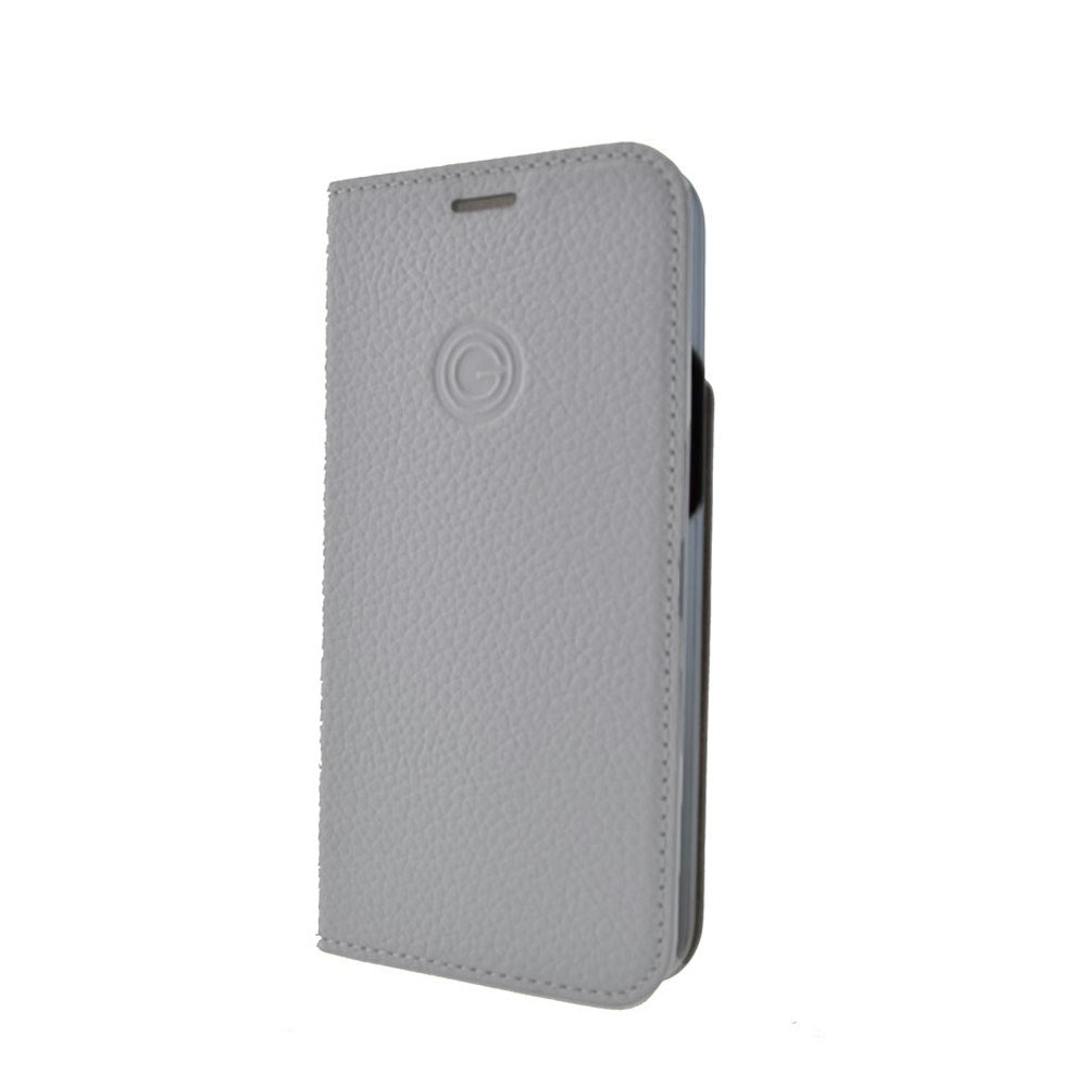 iPhone 12 / iPhone 12 Pro Echtleder Book Case Tasche Flip Cover Hand Made (MARCIP12_6.1-M03) - Grau